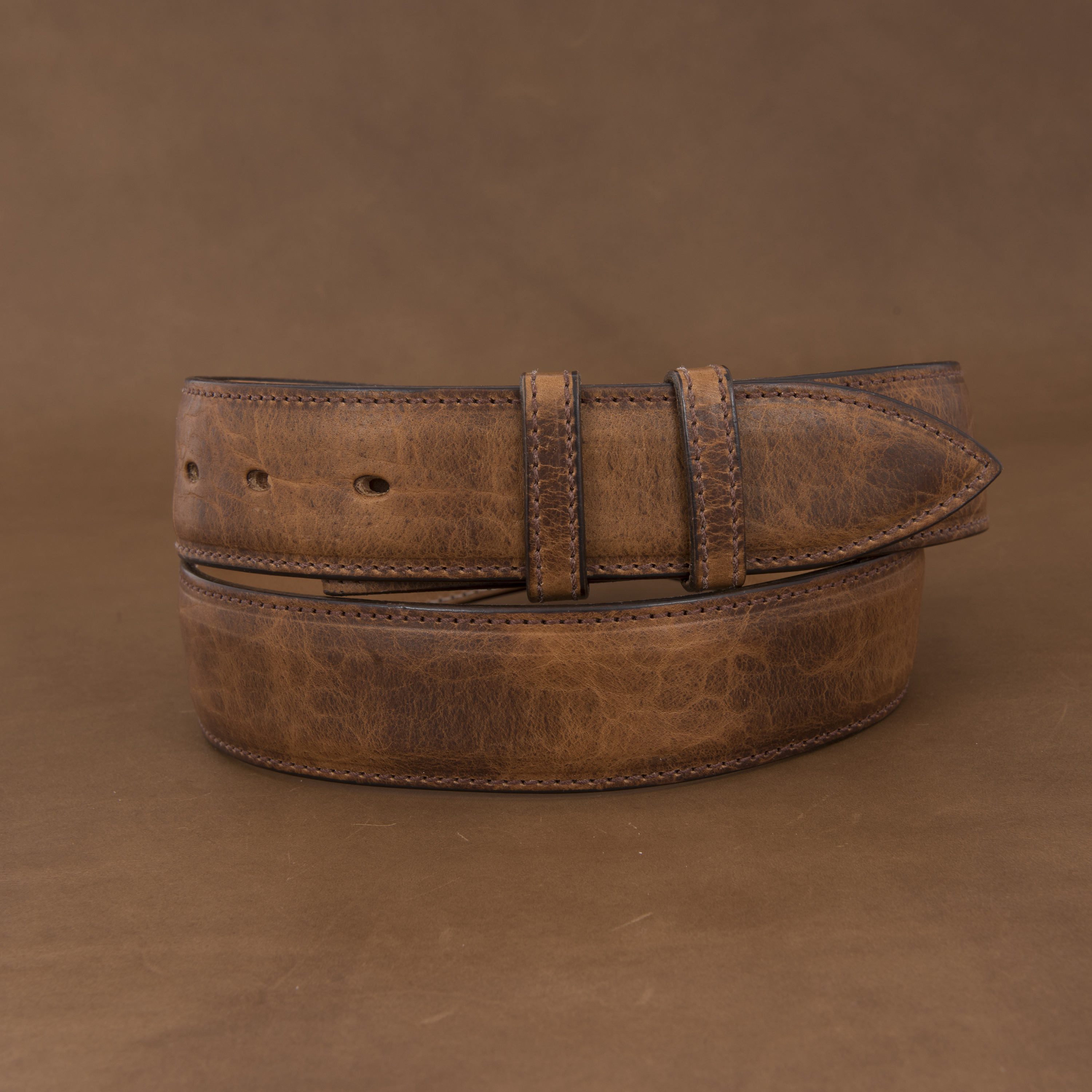 Cognac Bison 1 1/2" Belt